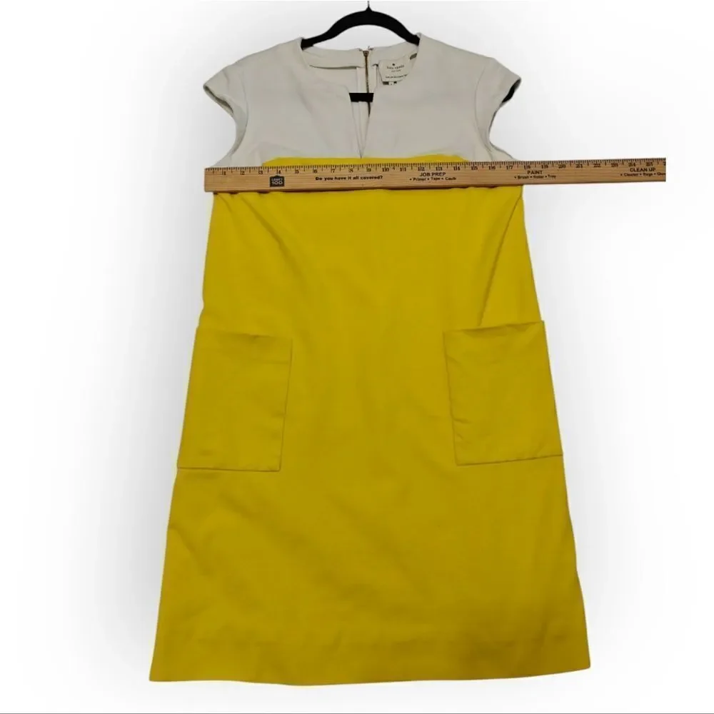Kate Spade Yellow A-Line Mini Dress with Raglan Cap Sleeves Pockets Sz S